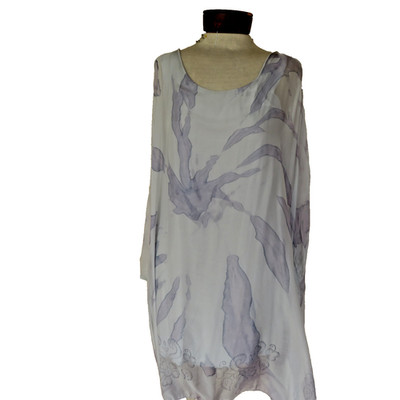 Saks Fifth Avenue Silk Tunic Dress Oversized Top Pullover L Made in Italy New