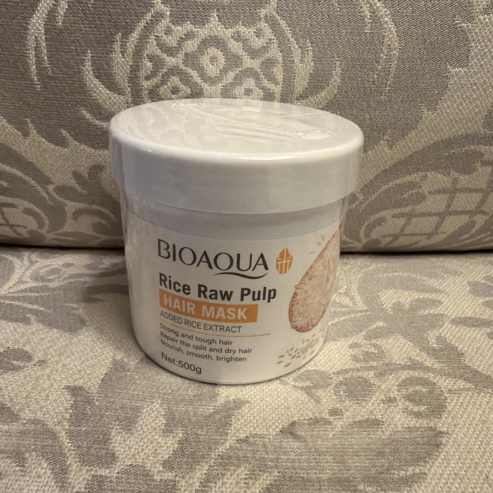 Juego de 2 Mascarillas Faciales de Pulpa Cruda de Arroz BIOAQUA y Mascarilla Hidratante para Cabello  Foto 4 de 4