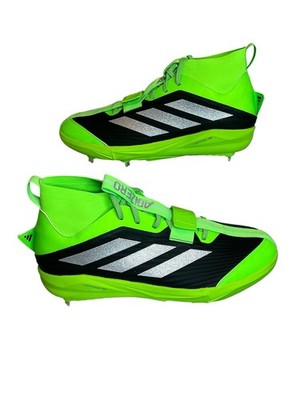 adidas Adizero Edge + METAL Solar Green/Black Baseball Cleats Size 14 JS4119