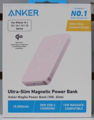Anker MagGo Power Bank 10000mAh Slim Magnetic Battery Qi2 MagSafe
