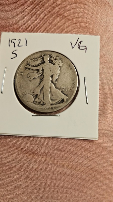 1921-S Walking Liberty Half Dollar Key Date 50C Silver Coin VG Better Date