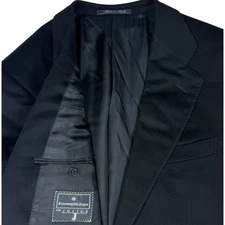 Ermenegildo Zegna Blazer Wool/Cashmere Black Jacket Coat Mens Size 50R/40R US