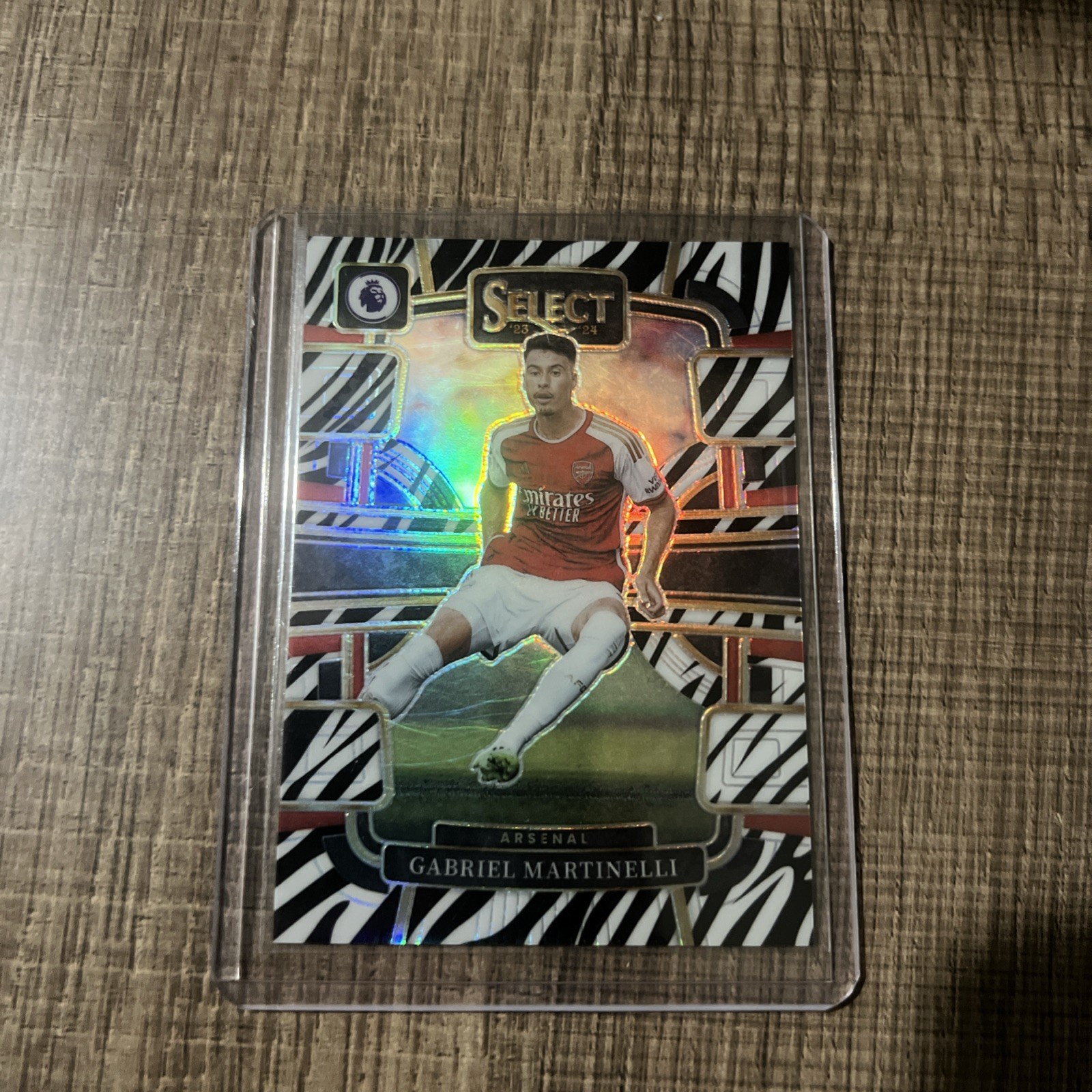 2023-24 Panini Premier League - Terrace Gabriel Martinelli #7 Zebra Prizm /25