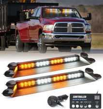 LED Emergency Strobe Light Bar for Trucks - White Amber Safety Alert