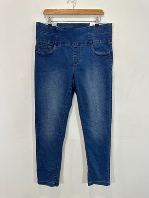 Katies Skinny Jeans Women AU 16 (36x29) Blue Denim Hi Rise Elastic Waist NEW