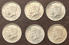 Lot Of 6 - 90% Silver John F Kennedy Half Dollars 1964 P&D