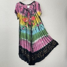 Beach by Exist Rainbow Maxi Dress One Size Glittery Festival Beach Hippie Boho
