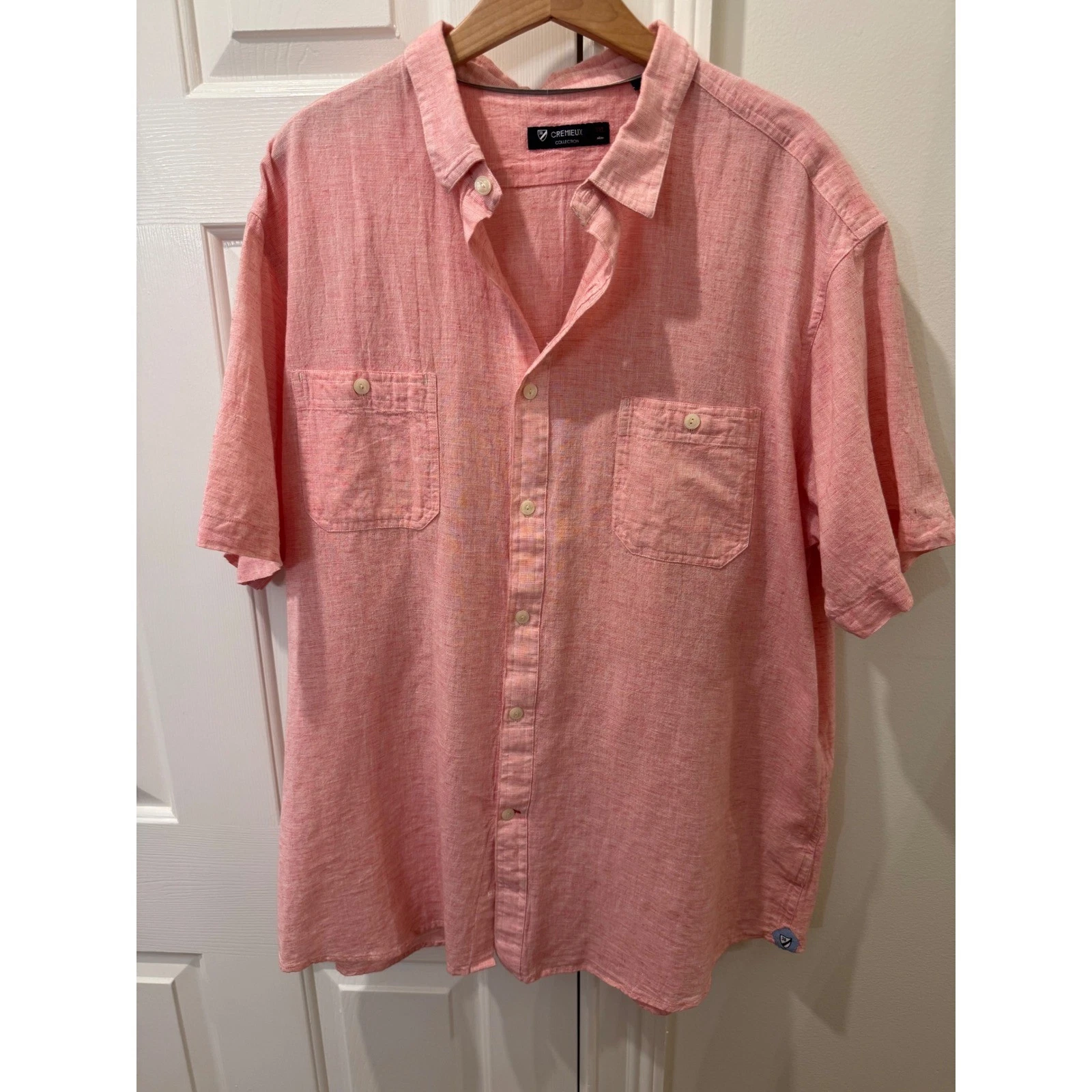 Cremieux Collection Mens XXL Short Sleeve Button Down Shirt Coral Pink Linen
Opens in a new window o