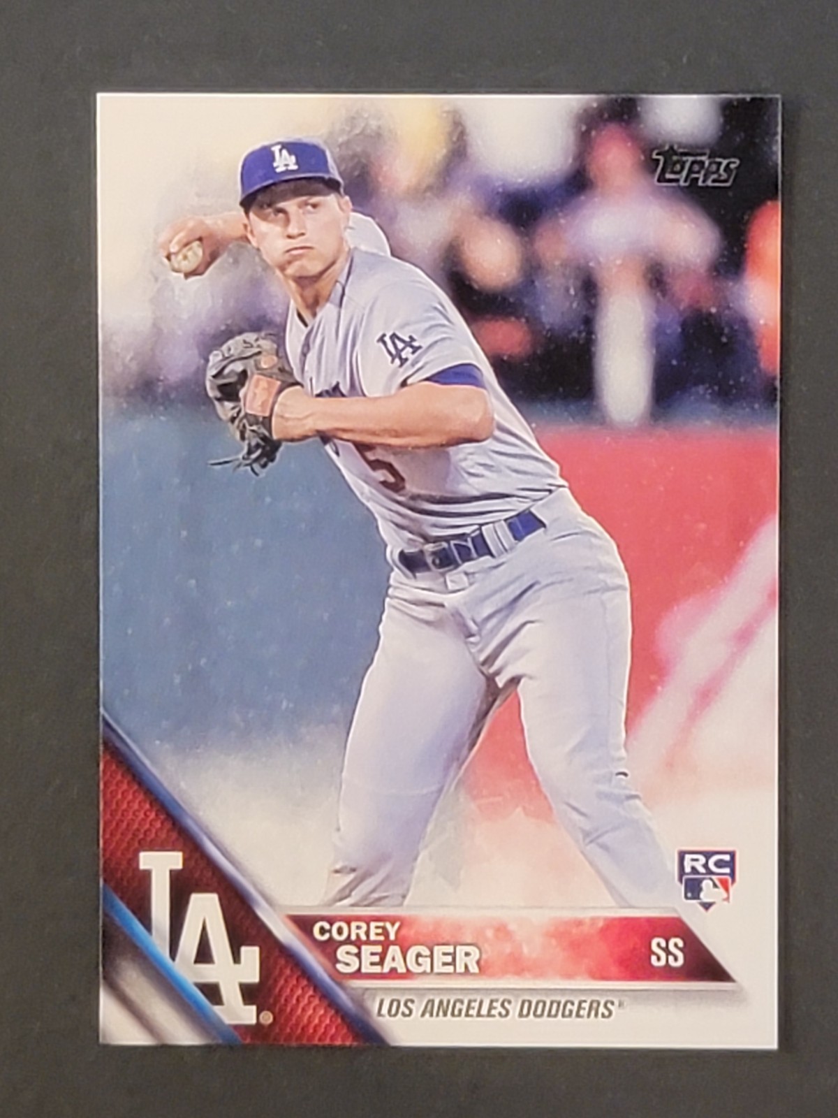 2016 Topps Corey Seager rookie throwing photo variation #85 RC Rangers WS MVP