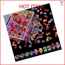Crystal Beads, 600 Pcs Assorted Glass Beads for Jewelry Making