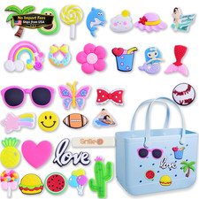 KJML DIY Charms for Bogg Bag, 30pcs Accessories Letters Small, Multicolored