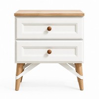 Skandinavischer Nachttisch Mit Holzbeinen Und 2 Schubladen Im Design