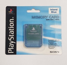 SEALED Sony Playstation 1 PS1 Island Blue Memory Card 15 Blocks SCPH-1020