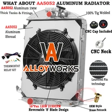 4 Row Radiator+Shroud Fan Fits 1930-1931 Ford Model A Ford V8 Conversion