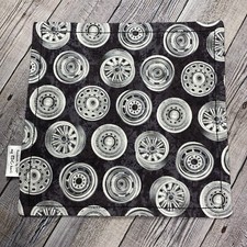 EDC HANK W/MICROFIBER BACK 8  - CHROME RIMS CAR AUTOMOBILE BLACK BG HANDKERCHIEF