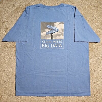Vintage Y2k EMC² Cloud Meets Big Data T-Shirt Mens XL Crypto Tech Bro Ironic 00s