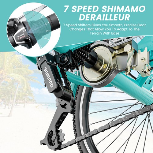 Meulbaty Tricycles 7-Speed Trikes Unisex Adults Easy to Assemble w/ Rear Basket - Picture 34 of 44