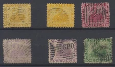 Western Australia Stamps: 1864-1888 T1 Selection -see Description to 1/- CV £48
