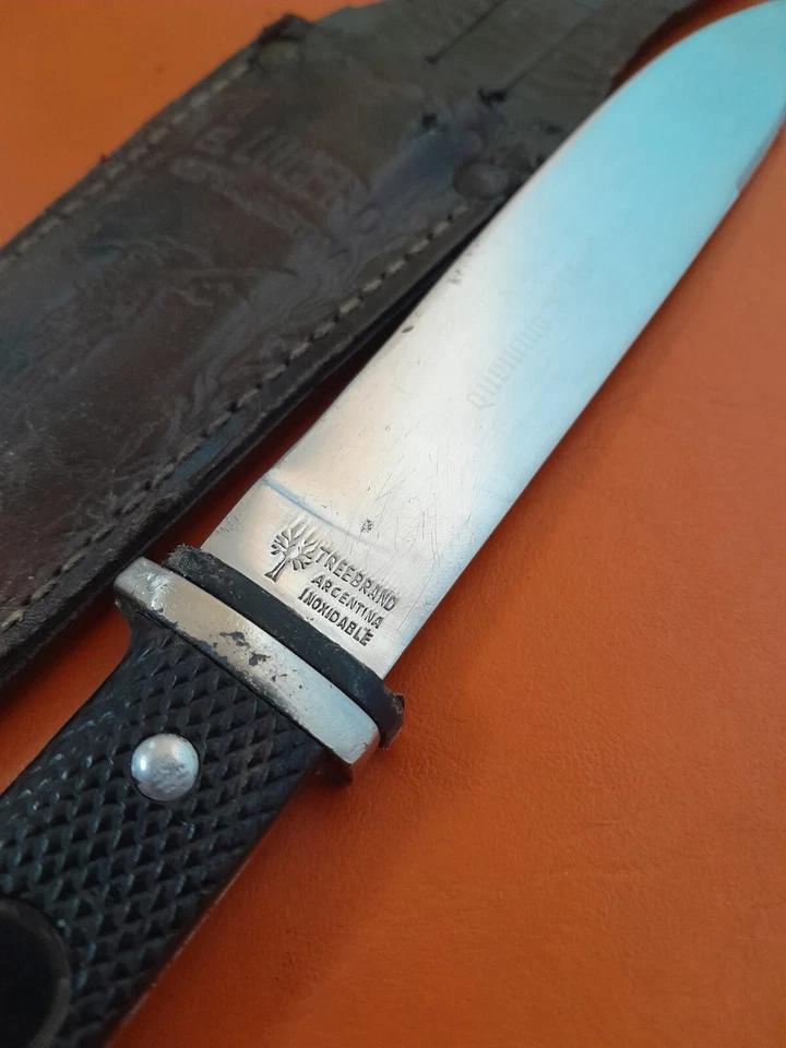 Raro cuchillo de caza comando argentino Boker Treebrand acero inoxidable 1960-80 Foto 4 de 4