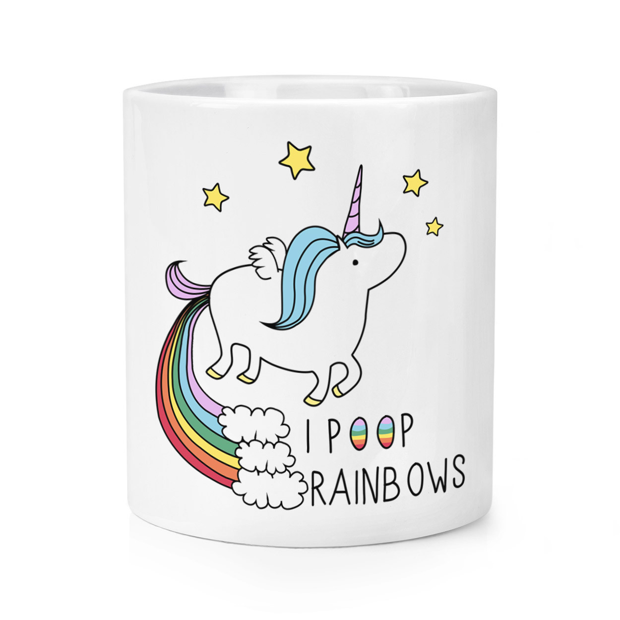 Unicorn I Poop Rainbows Makeup Brush Pencil Pot - Funny