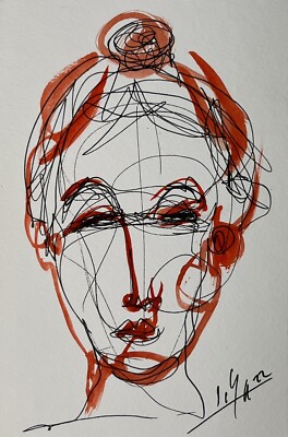 ORIGINAL PAINTING INK/WATERCOLOR ON CANSON PAPER 4 x6 CUBAN ART By LISA.