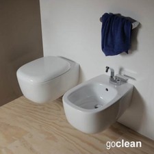 Sanitari sospesi Flaminia Bonola vaso Goclean, bidet e coprivaso softclose