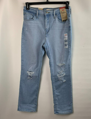 Levi Strauss & Co. Jeans 724 High Rise Slim Straight Crop Distressed Size 8/29