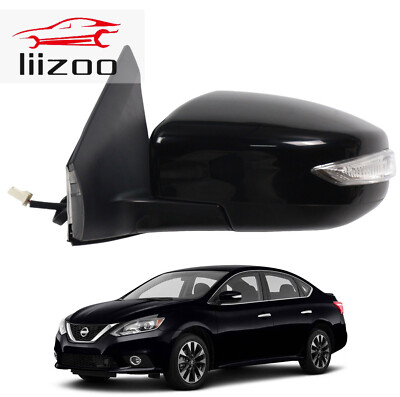 Side Mirror for Nissan Sentra 2016-2019 Black Power Adjustable Lamp Left Side