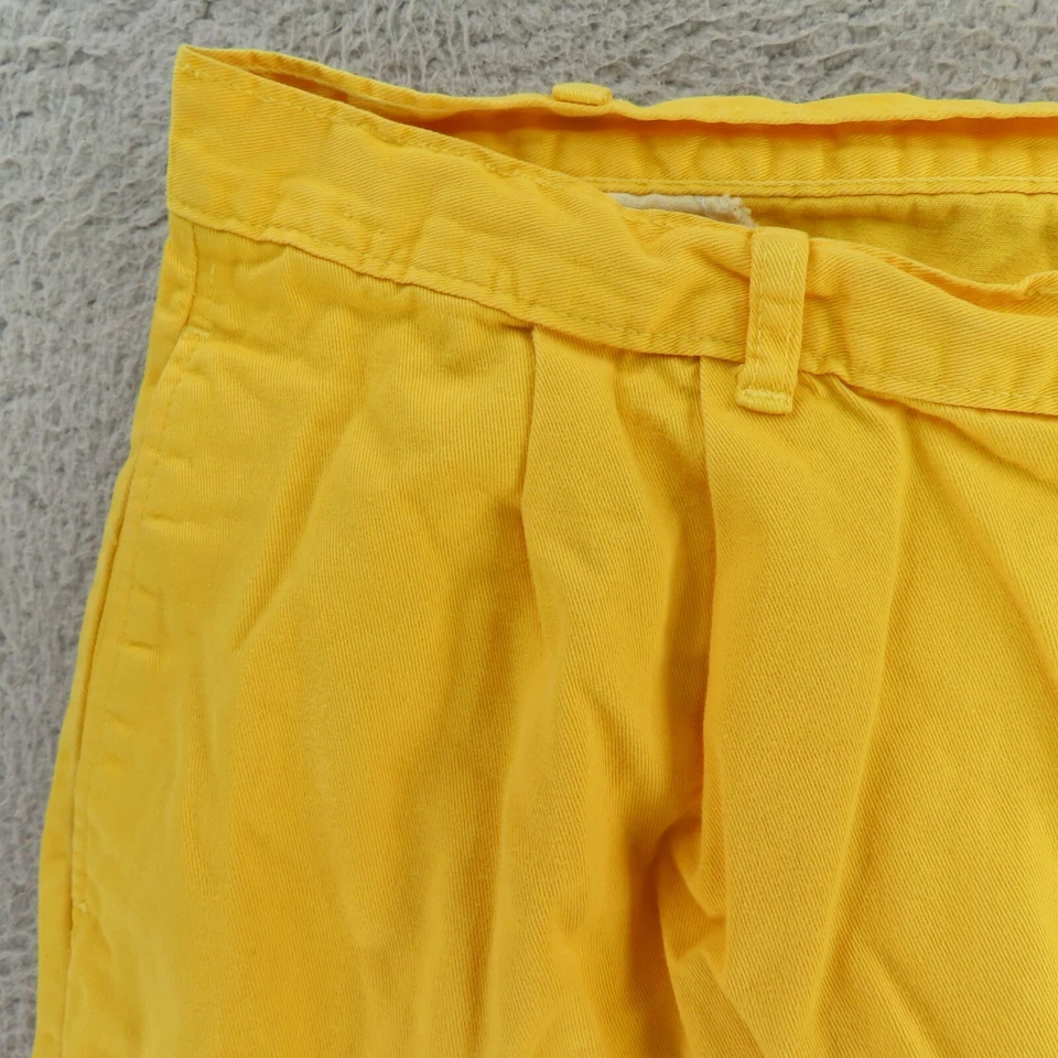 Pantalones Cortos Duck Head Para Hombre 38 Amarillo Plisado Algodón Golf Sarga EE. UU. De Colección Foto 3 de 4