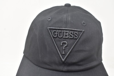 Guess Triangle Logo Baseball Hat All Black Strap & Clasp  display picture 1