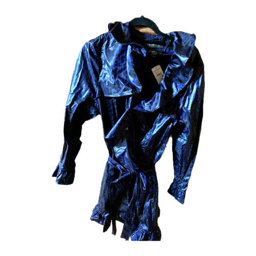 Black Animal Print Ruffled Rain Coat | eBay