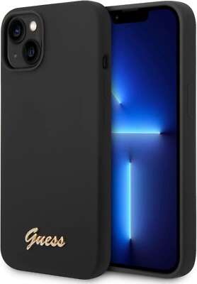 Original Guess Classic flüssiges Silikon Schlaghülle Cover für Apple iPhone 14 Plus
