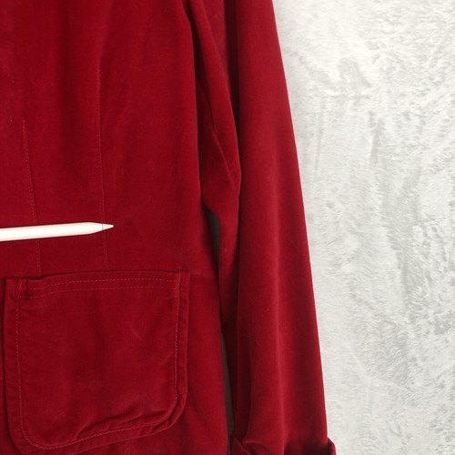 Blazer SUNDANCE 100% cotone velluto taglia 4 rosso polsino a contatto preppy vacanza accademica - Foto 13 di 13