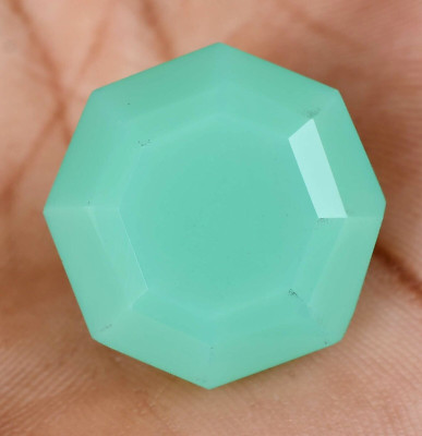 Natürlich Oceanside Grün Opal 34.30 Karat Asscher Nicht Erhitzt Zertifiziert
