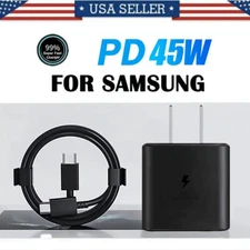 45W Type USB C Super Fast Wall Charger+3ft Cable For Samsung Galaxy S22 S23 S21