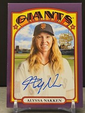 2022 Topps Archives 1972 Fan Favorites Purple /150 Alyssa Nakken #72FF-AN Auto