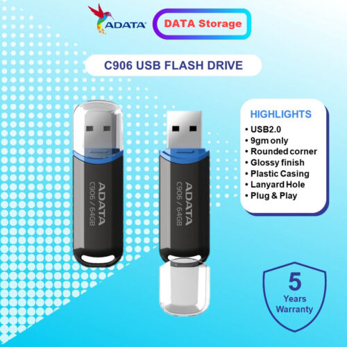 ADATA C906 32GB UDisk USB 2.0 Flash Drive Memory Thumb Pen Stick Storage Device - Afbeelding 1 van 5