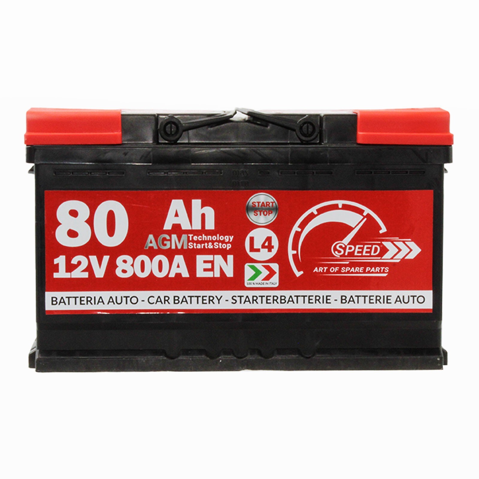 Batteria Auto SPEED 80ah AGM 800A 12V L4 Start&stop - Miniatura 2