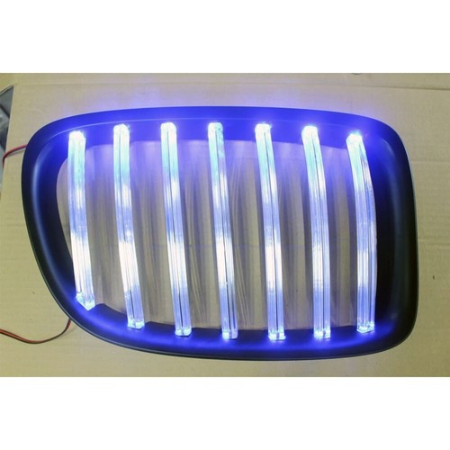 For BMW E84 X1 5DR SUV M Style Matte Black & Blue Light LED Front Grille 09-14 - Picture 4 of 5