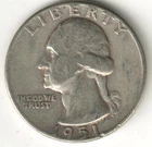 USA - 1951P - Washington ¼ $ - Silver Eagle - no mint mark - #15224RG