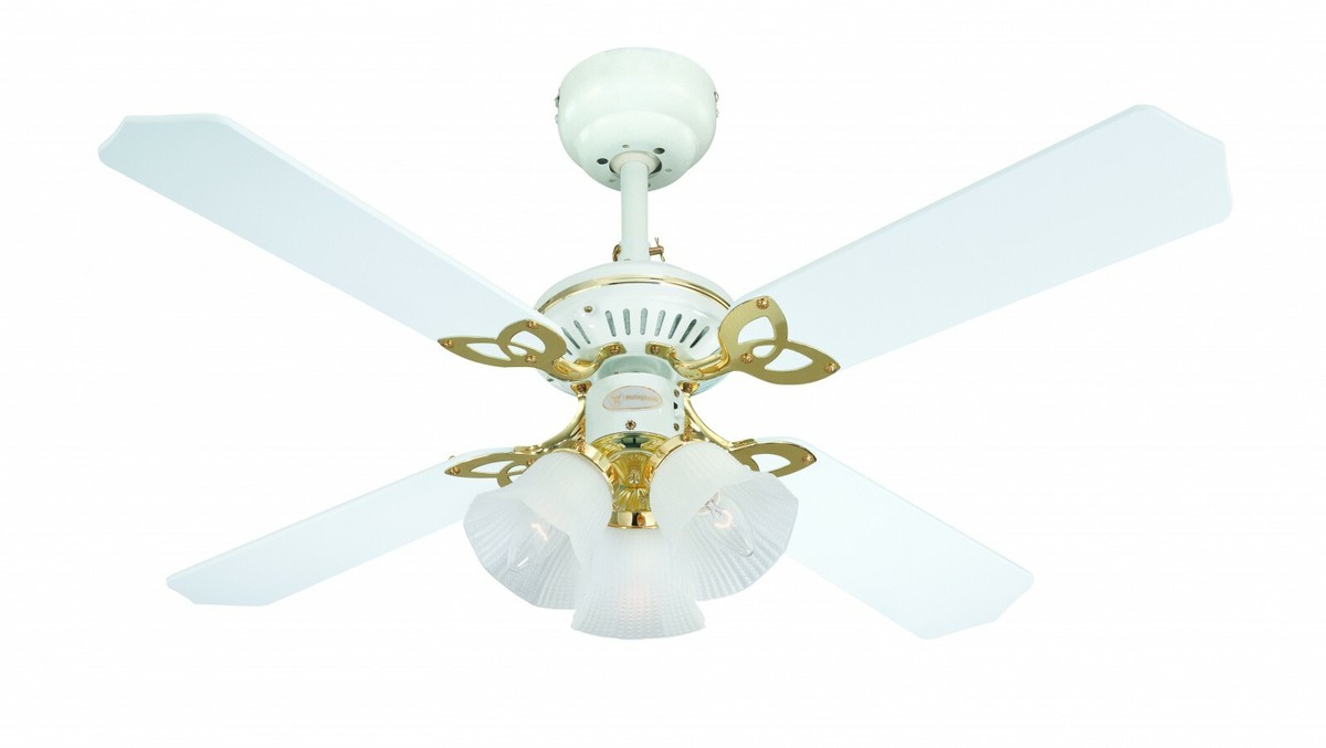 Ventilatore a soffitto con luce GOSHAABA con telecomando Ottone