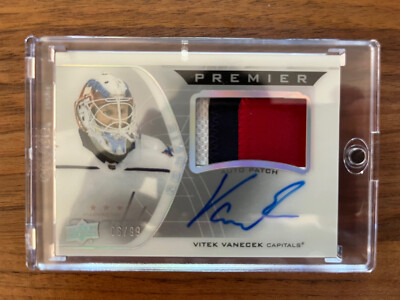 2020-21 Upper Deck Premier Acetate Rookie Auto Patch Vitek Vanecek-Capitals /99