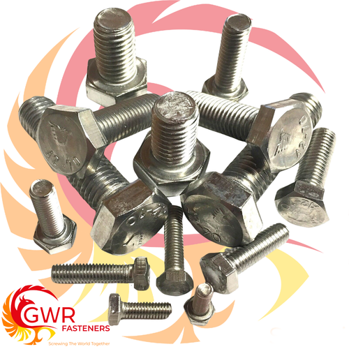 M6 M7 M8 M10 Hex Head Setscrews - A2 Stainless Steel Hexagon Set Screws DIN 933 - Afbeelding 1 van 3