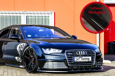 Frontspoiler Cuplippe Splitter aus ABS für Audi A7 C7 4G Facelift Schwarz Glanz