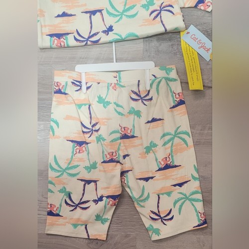 Size 14 Kids | Cat & Jack Matching Pajama Set - Island Palm Trees - Picture 2 of 5