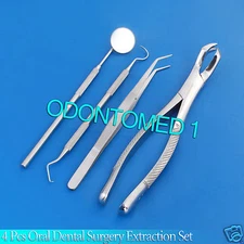 SET OF 4 PCS ORAL DENTAL SURGERY EXTRACTION KIT WITH EXTRACTING FORCEPS #88R