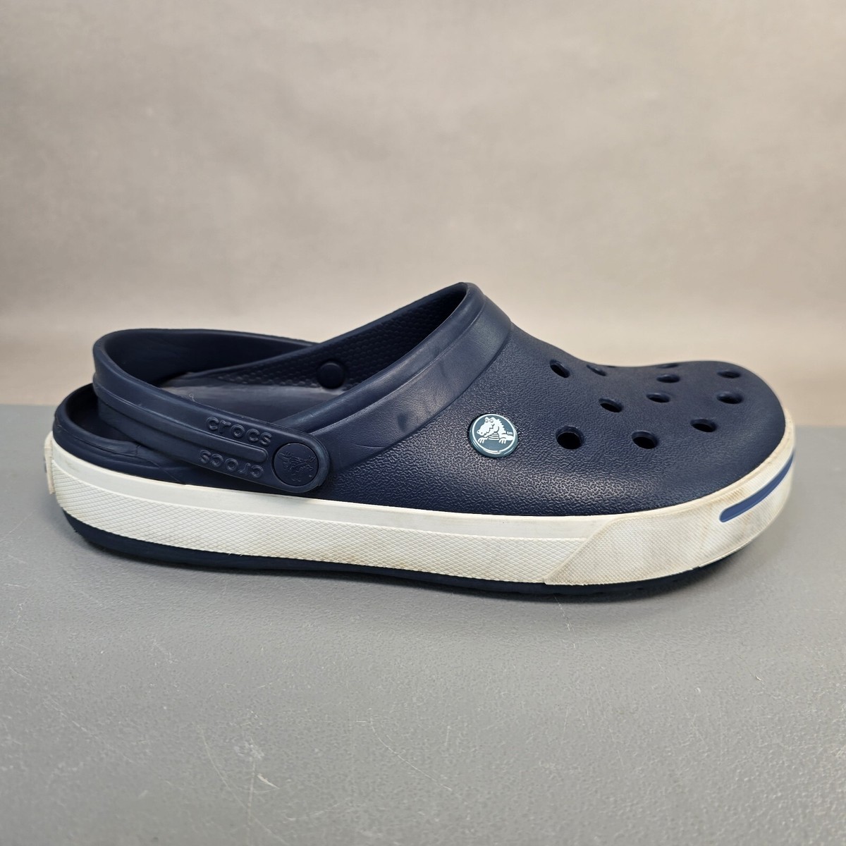 CROCS Classic Back Strap Clog Sandals Navy Blue White Unisex 