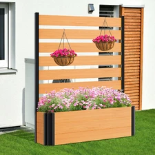 SUNYRISY 45"x36" Freestanding Patio Privacy Screen &Planter Box Privacy Planters