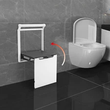 Wall Mounted Folding Chair Shoe Bench Shower Seat 150KG White