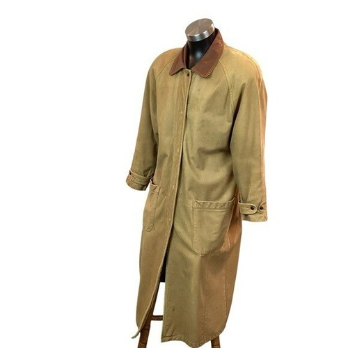 Chaqueta Lone Pine KEMOSABE Para Hombre Mediana Cuero Forrada Frontal Larga Montar Duste - Imagen 13 de 13